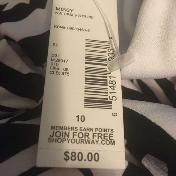 Tiana B. Black/White Zebra Print Dress NWT - Picture 8 of 8